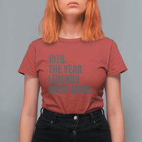1976 The Year Legends Were Made T Shirt For Women Minimalist Retro 50th Birthday