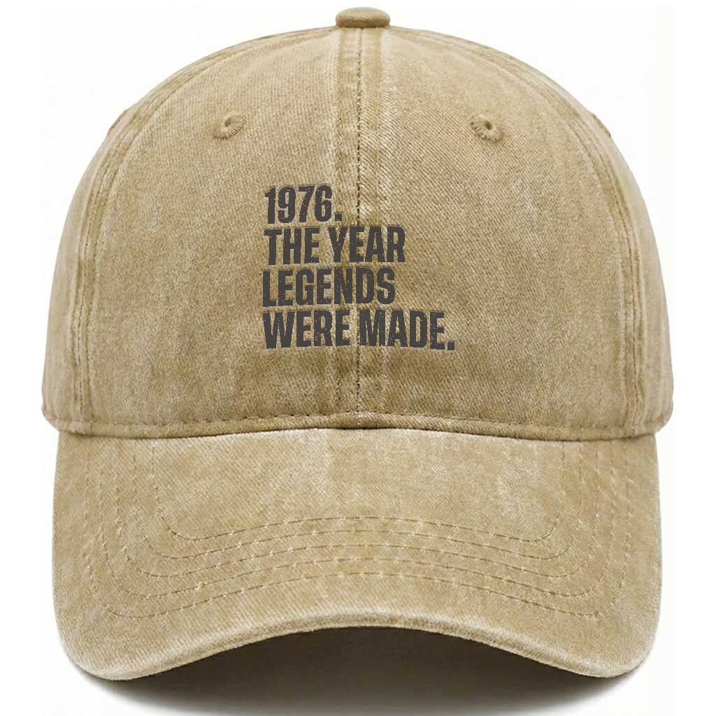 1976 The Year Legends Were Made Washed Cotton Baseball Cap Minimalist Retro 50th Birthday