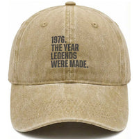 1976 The Year Legends Were Made Washed Cotton Baseball Cap Minimalist Retro 50th Birthday