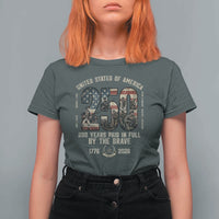 America 250 Years Paid In Full By The Brave T Shirt For Women Patriotic Military Remembrance USA Semiquincentennial
