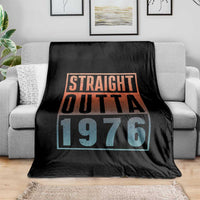 Straight Outta 1976 Throw Blanket Funny 50th Birthday Retro Neon Gradient Effect Printing
