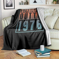 Straight Outta 1976 Throw Blanket Funny 50th Birthday Retro Neon Gradient Effect Printing