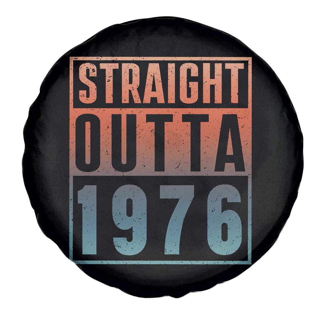 Straight Outta 1976 Spare Tire Cover Funny 50th Birthday Retro Neon Gradient Effect Printing