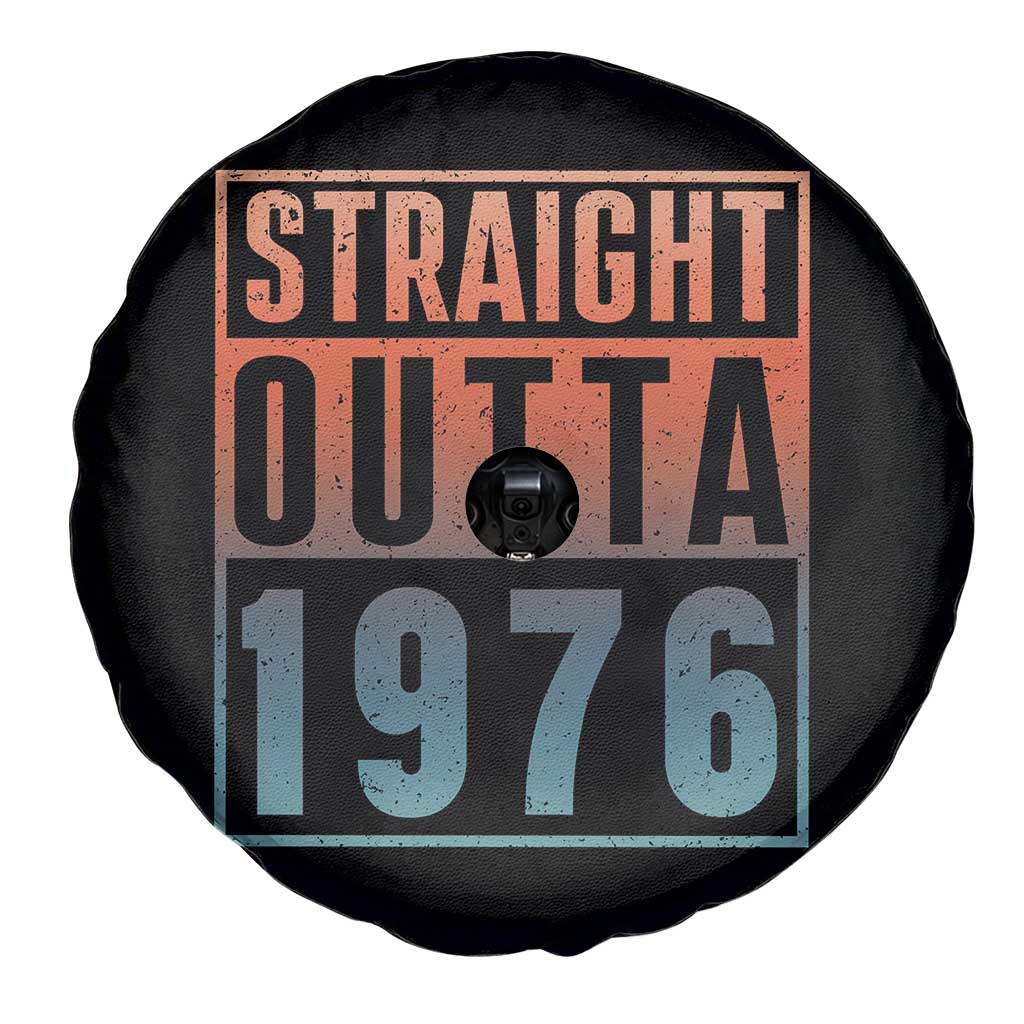 Straight Outta 1976 Spare Tire Cover Funny 50th Birthday Retro Neon Gradient Effect Printing