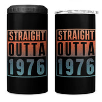 Straight Outta 1976 4 in 1 Can Cooler Tumbler Funny 50th Birthday Retro Neon Gradient Effect Printing