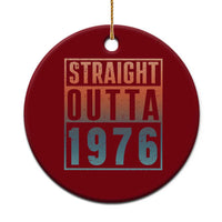 Straight Outta 1976 Ceramic Ornament Funny 50th Birthday Retro Neon Gradient Effect Printing