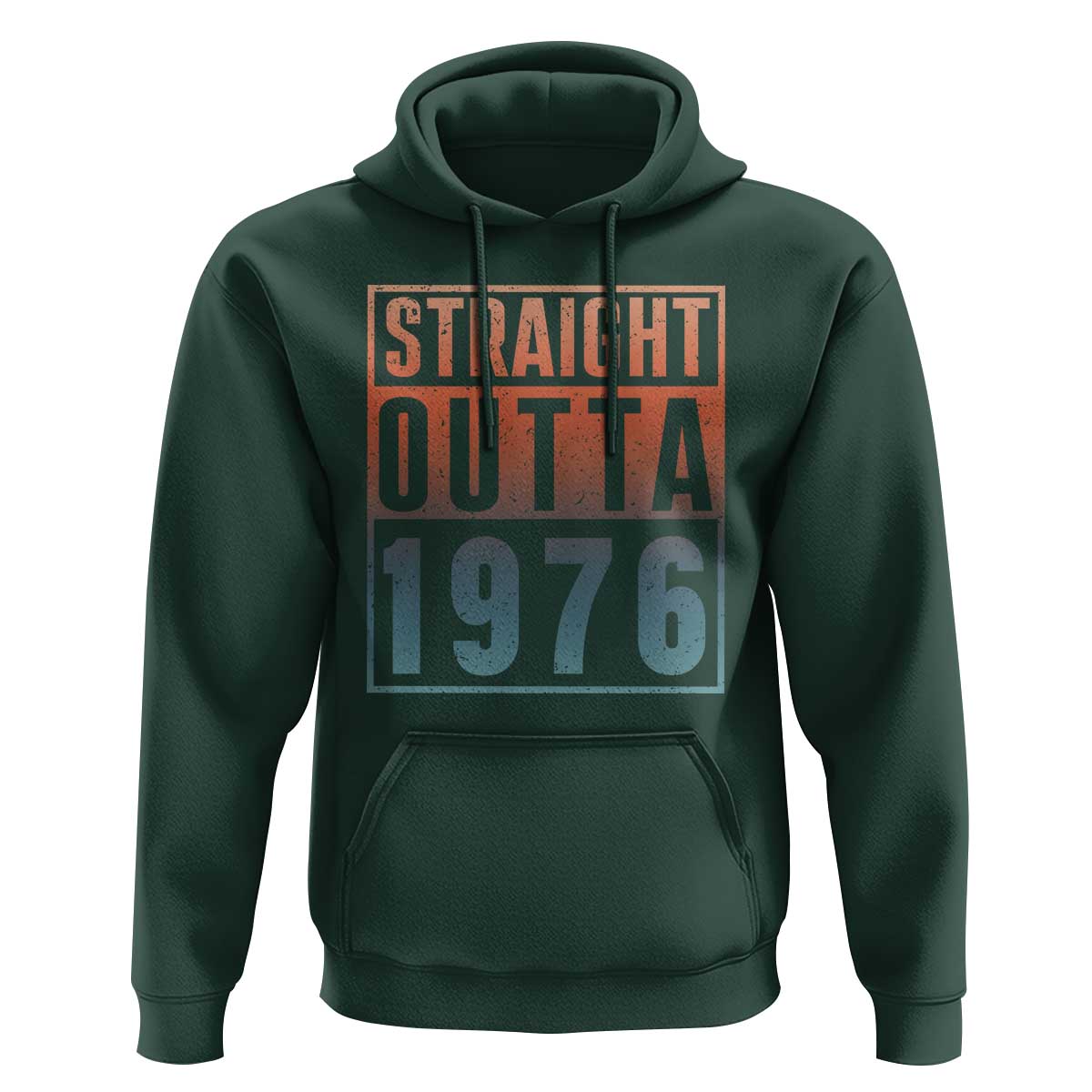 Straight Outta 1976 Hoodie Funny 50th Birthday Retro Neon Gradient Effect Printing