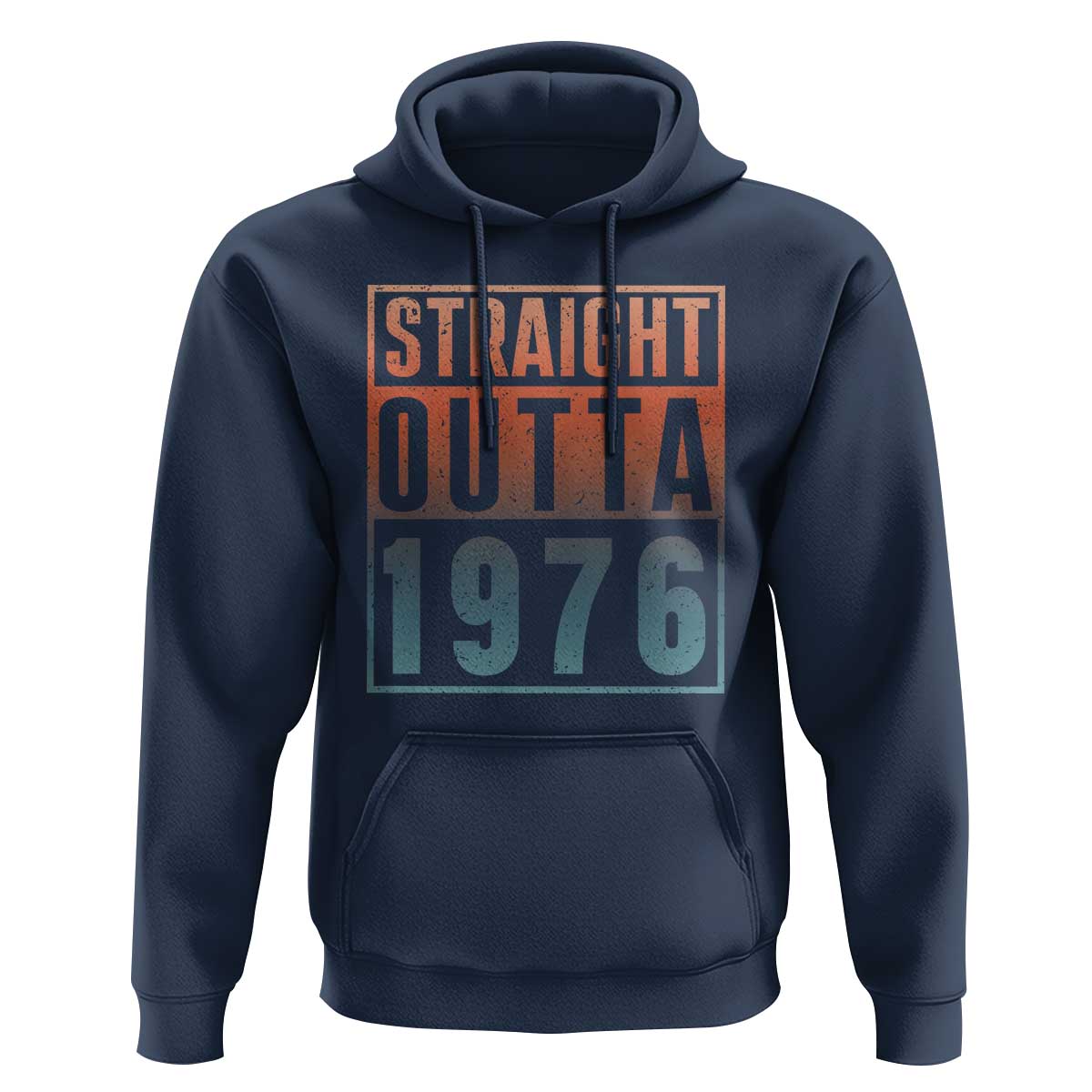 Straight Outta 1976 Hoodie Funny 50th Birthday Retro Neon Gradient Effect Printing