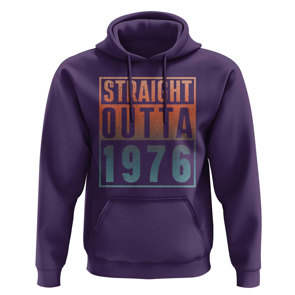 Straight Outta 1976 Hoodie Funny 50th Birthday Retro Neon Gradient Effect Printing