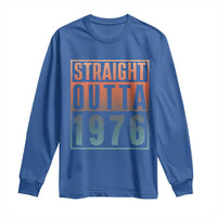 Straight Outta 1976 Long Sleeve Shirt Funny 50th Birthday Retro Neon Gradient Effect Printing