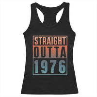 Straight Outta 1976 Racerback Tank Top Funny 50th Birthday Retro Neon Gradient Effect Printing
