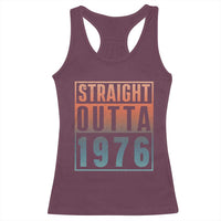 Straight Outta 1976 Racerback Tank Top Funny 50th Birthday Retro Neon Gradient Effect Printing