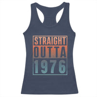 Straight Outta 1976 Racerback Tank Top Funny 50th Birthday Retro Neon Gradient Effect Printing
