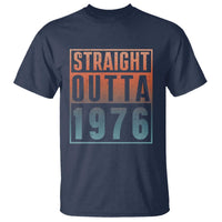 Straight Outta 1976 T Shirt Funny 50th Birthday Retro Neon Gradient Effect Printing