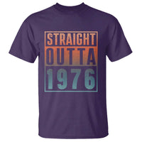 Straight Outta 1976 T Shirt Funny 50th Birthday Retro Neon Gradient Effect Printing