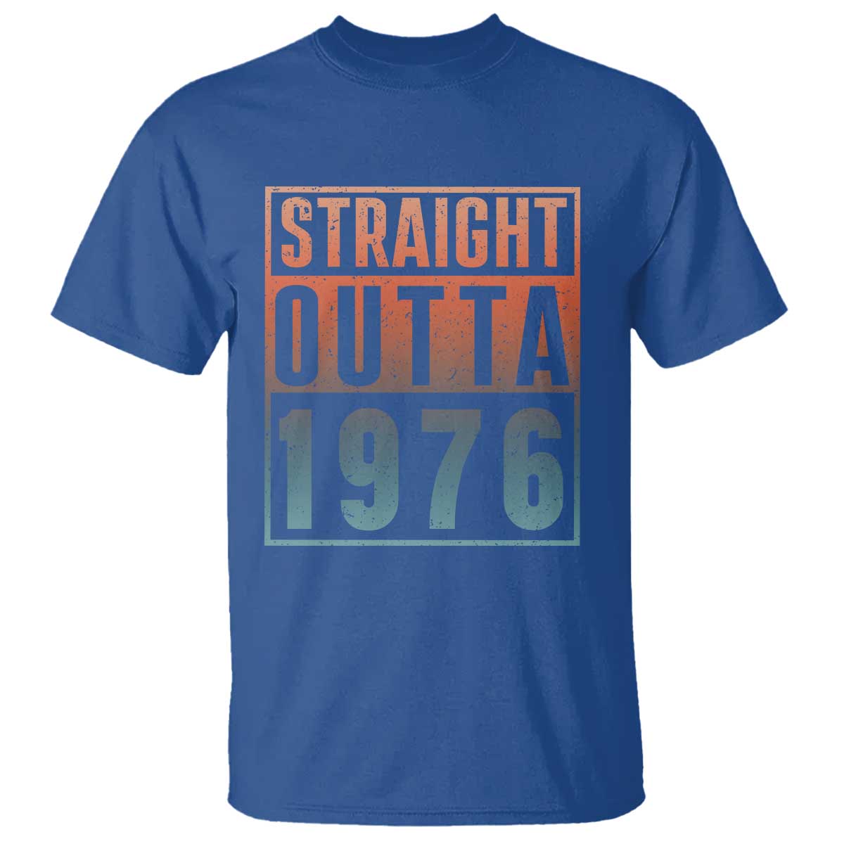 Straight Outta 1976 T Shirt Funny 50th Birthday Retro Neon Gradient Effect Printing