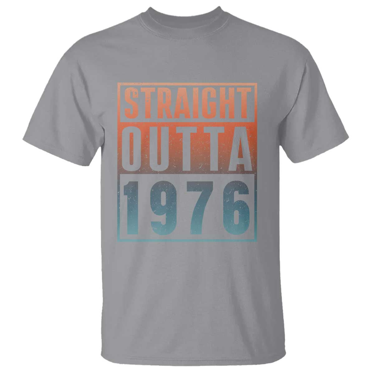 Straight Outta 1976 T Shirt Funny 50th Birthday Retro Neon Gradient Effect Printing