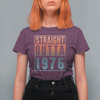 Straight Outta 1976 T Shirt For Women Funny 50th Birthday Retro Neon Gradient Effect Printing