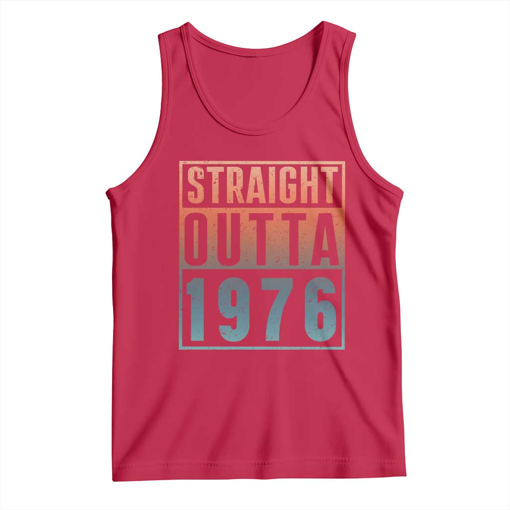 Straight Outta 1976 Tank Top Funny 50th Birthday Retro Neon Gradient Effect Printing