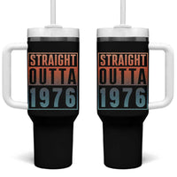 Straight Outta 1976 Tumbler With Handle Funny 50th Birthday Retro Neon Gradient Effect Printing