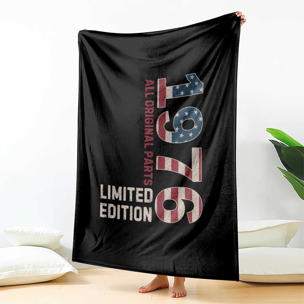 Vintage 1976 All Original Parts Throw Blanket Patriotic US Flag 50th Birthday Gift