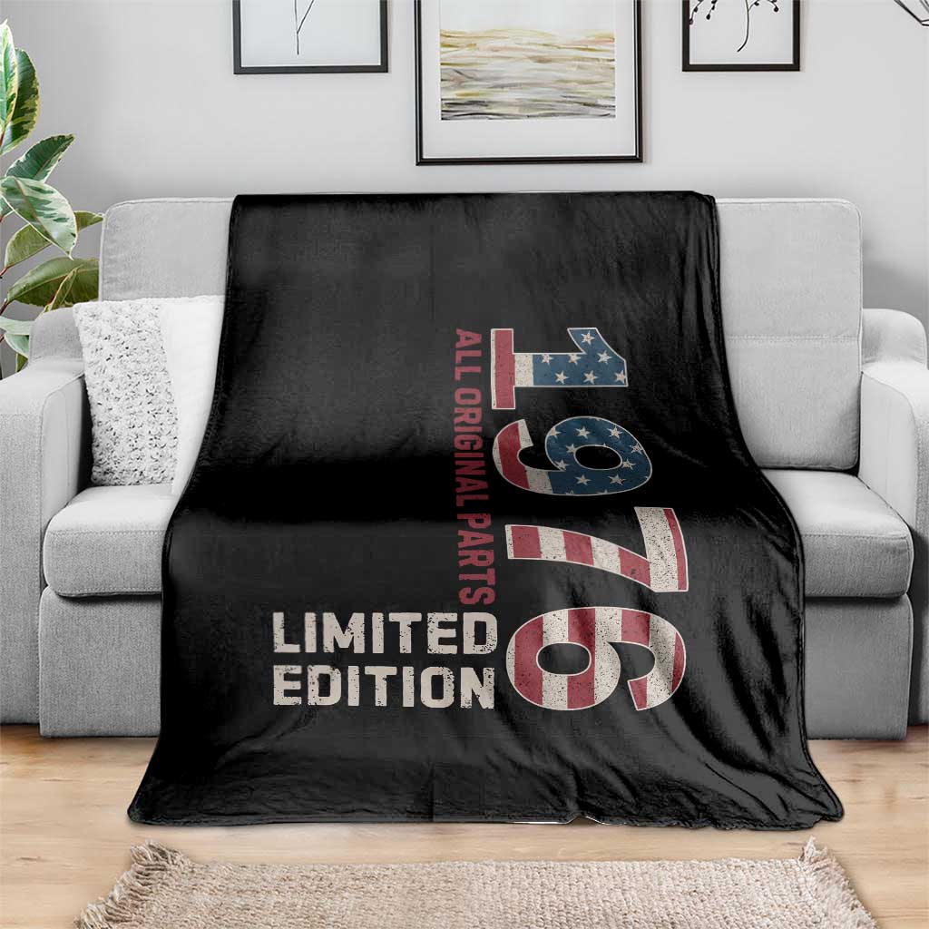 Vintage 1976 All Original Parts Throw Blanket Patriotic US Flag 50th Birthday Gift