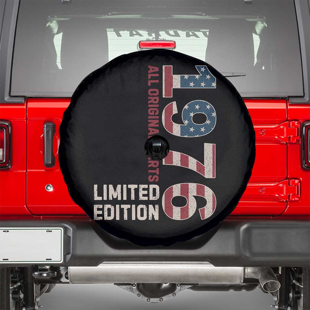Vintage 1976 All Original Parts Spare Tire Cover Patriotic US Flag 50th Birthday Gift