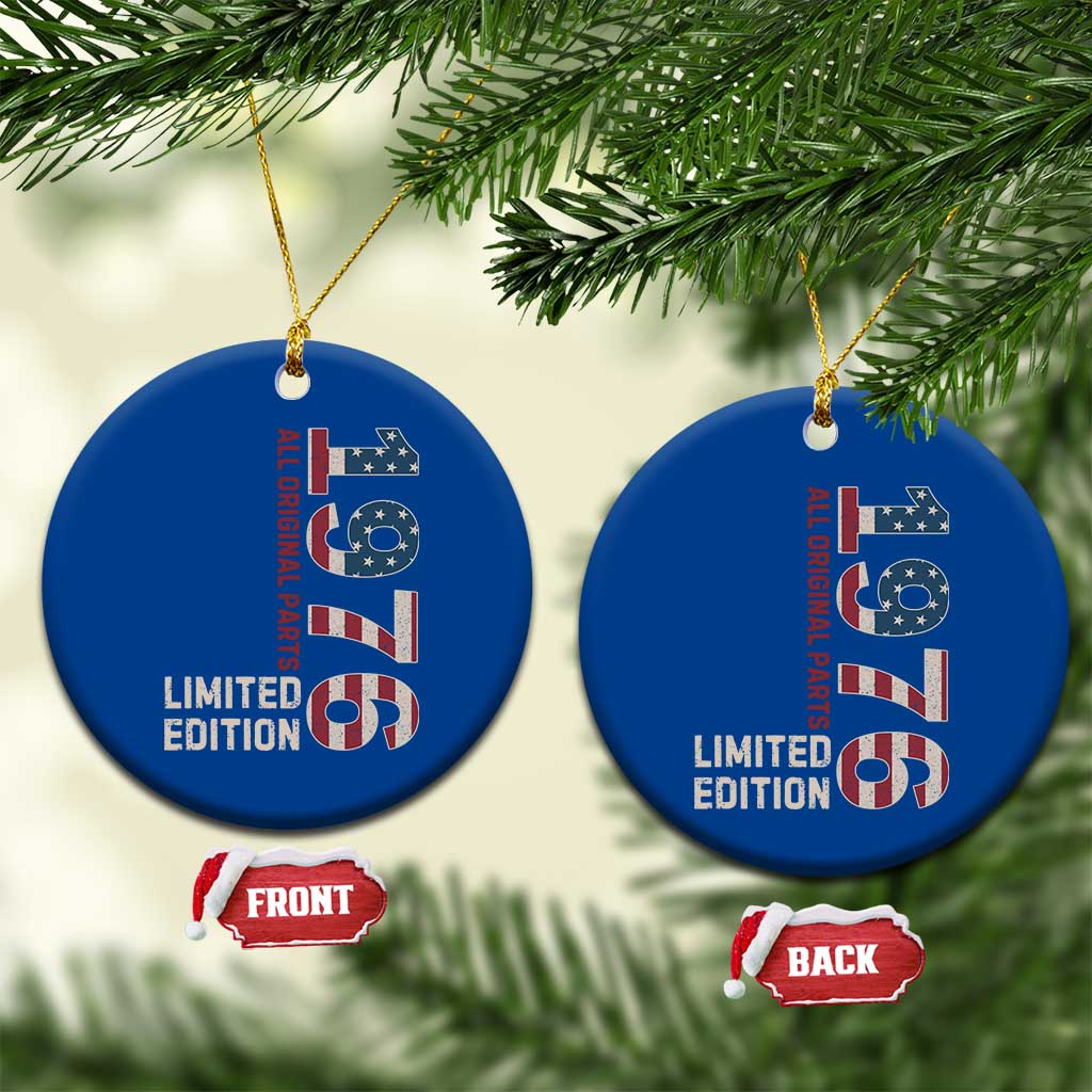 Vintage 1976 All Original Parts Ceramic Ornament Patriotic US Flag 50th Birthday Gift
