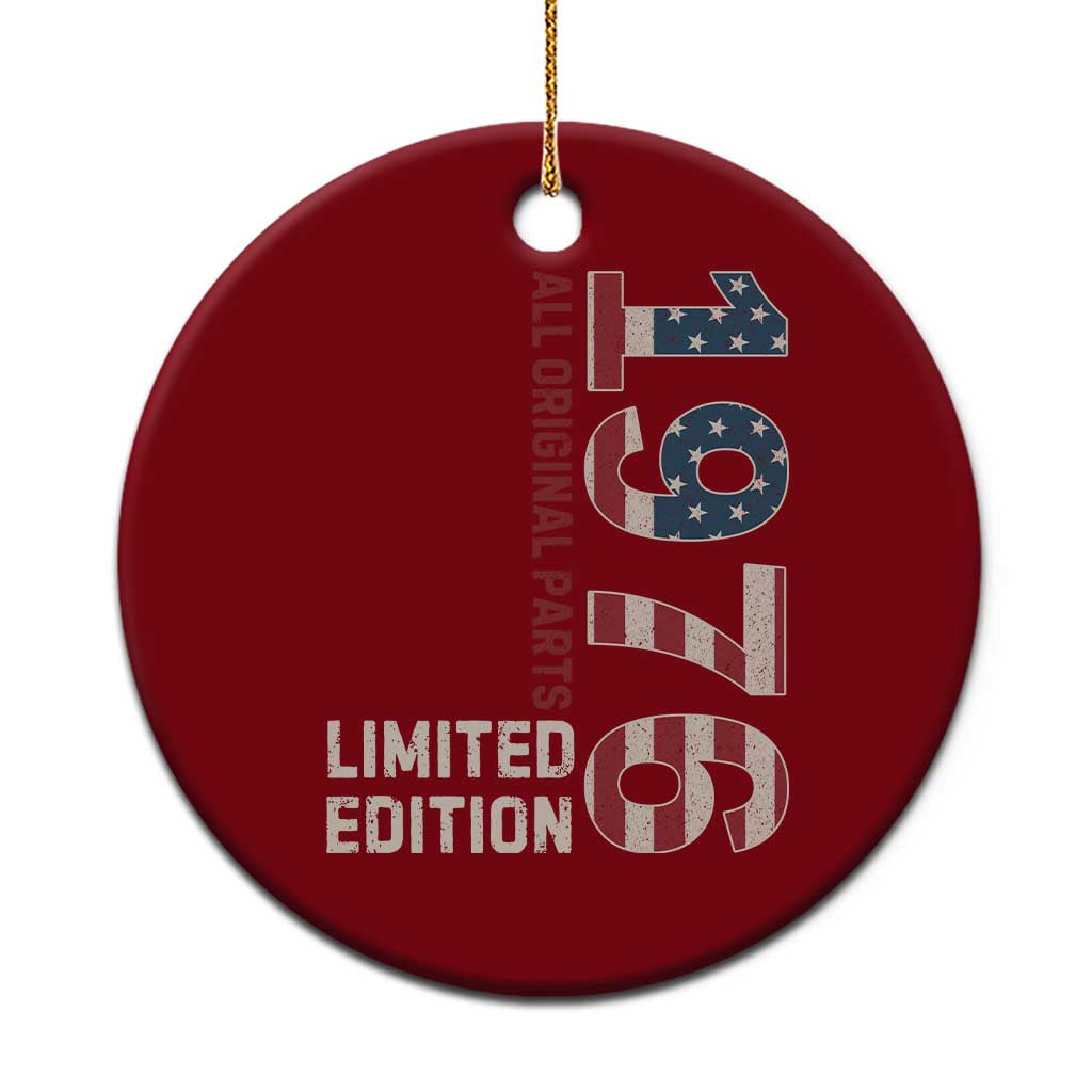 Vintage 1976 All Original Parts Ceramic Ornament Patriotic US Flag 50th Birthday Gift