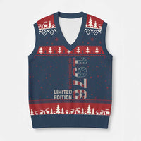 Vintage 1976 All Original Parts V-Neck Knit Sweater Vest Patriotic US Flag 50th Birthday Gift