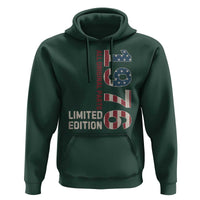Vintage 1976 All Original Parts Hoodie Patriotic US Flag 50th Birthday Gift