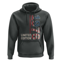 Vintage 1976 All Original Parts Hoodie Patriotic US Flag 50th Birthday Gift