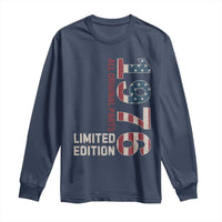 Vintage 1976 All Original Parts Long Sleeve Shirt Patriotic US Flag 50th Birthday Gift