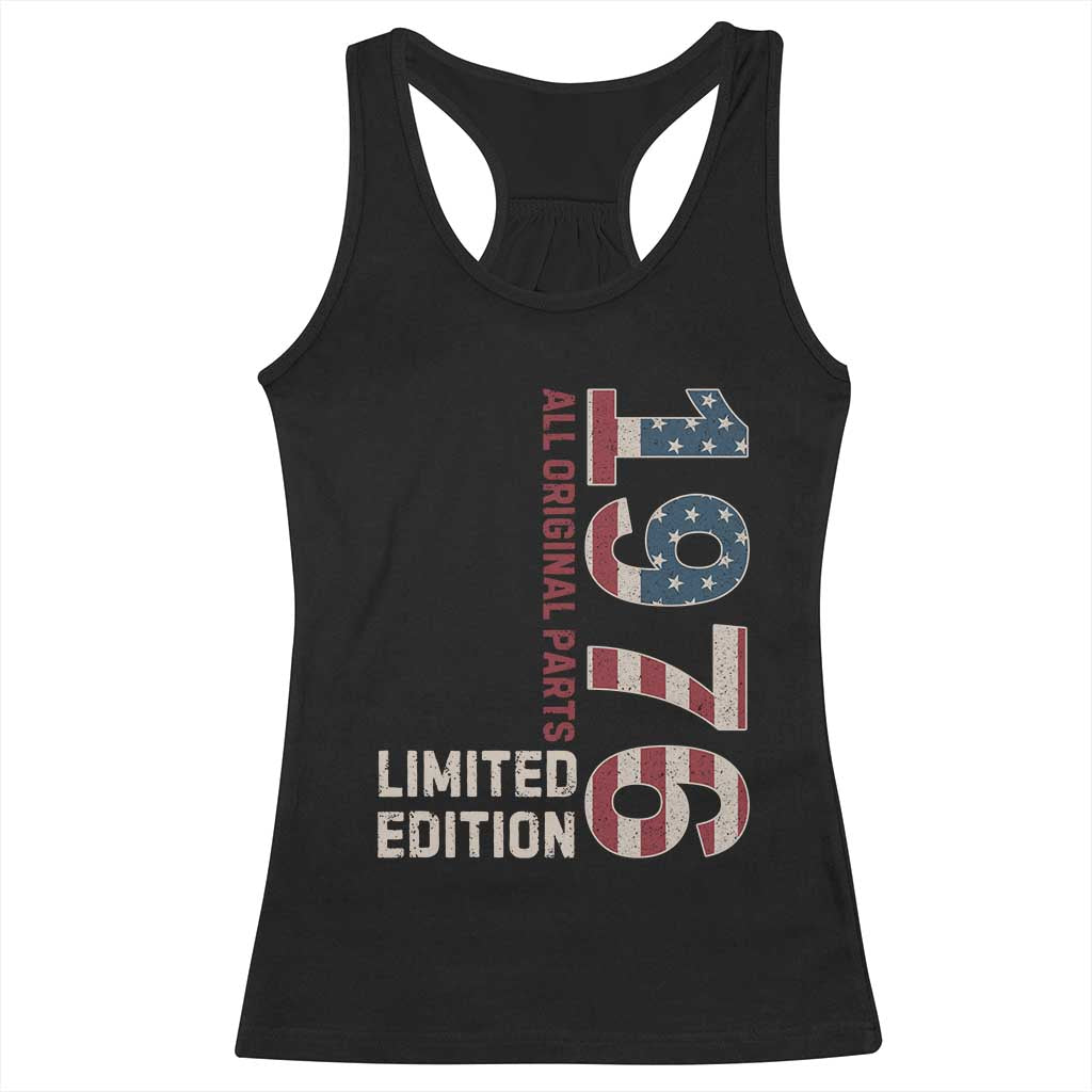 Vintage 1976 All Original Parts Racerback Tank Top Patriotic US Flag 50th Birthday Gift