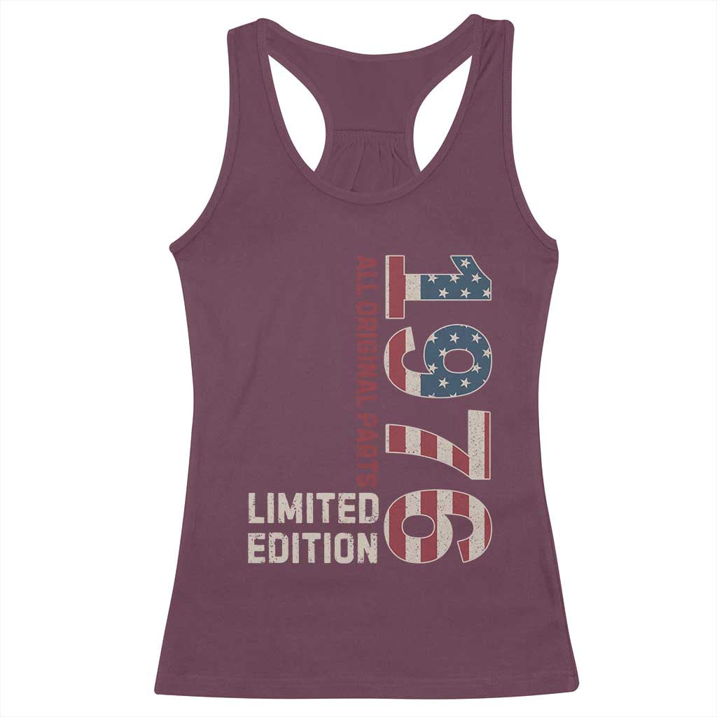 Vintage 1976 All Original Parts Racerback Tank Top Patriotic US Flag 50th Birthday Gift