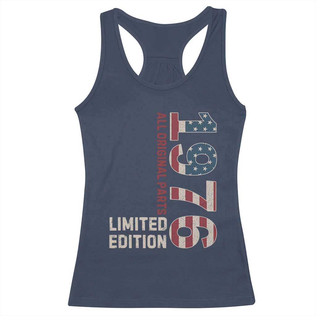 Vintage 1976 All Original Parts Racerback Tank Top Patriotic US Flag 50th Birthday Gift