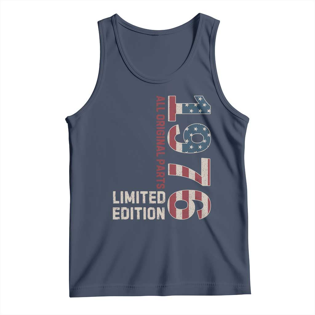 Vintage 1976 All Original Parts Tank Top Patriotic US Flag 50th Birthday Gift