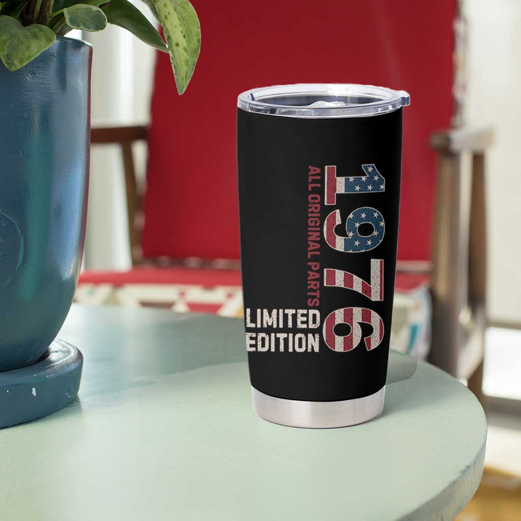 Vintage 1976 All Original Parts Tumbler Cup Patriotic US Flag 50th Birthday Gift