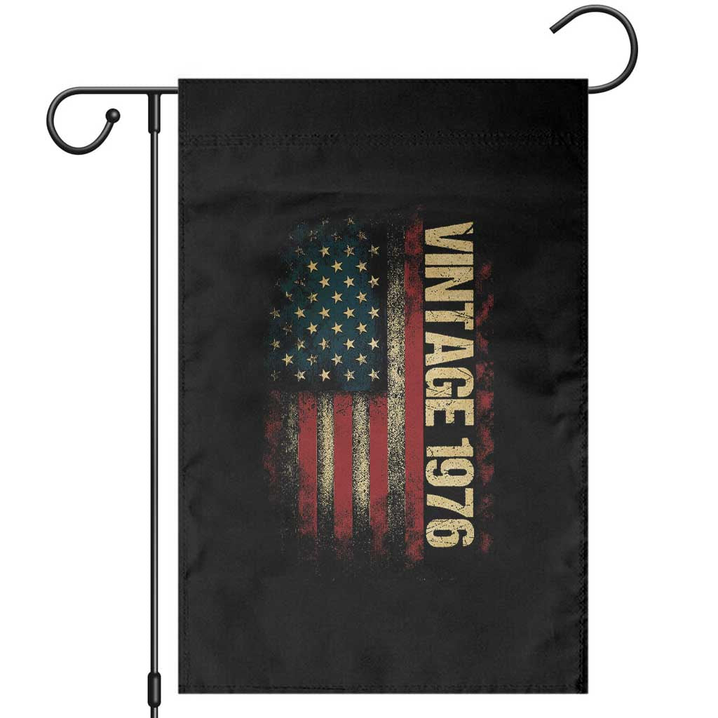 Vintage 1976 Distressed American Flag Garden Flag Patriotic 50th Birthday Graphic