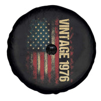Vintage 1976 Distressed American Flag Spare Tire Cover Patriotic 50th Birthday Graphic