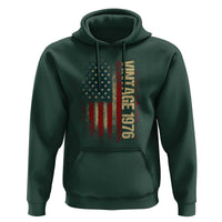 Vintage 1976 Distressed American Flag Hoodie Patriotic 50th Birthday Graphic