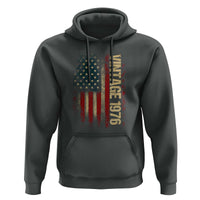 Vintage 1976 Distressed American Flag Hoodie Patriotic 50th Birthday Graphic