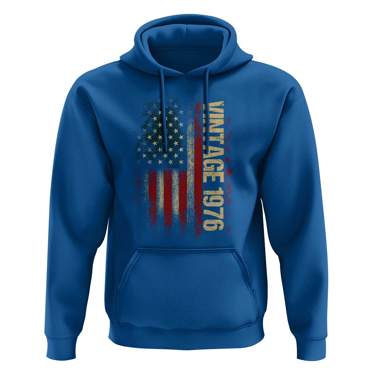 Vintage 1976 Distressed American Flag Hoodie Patriotic 50th Birthday Graphic