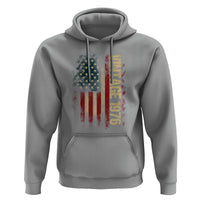 Vintage 1976 Distressed American Flag Hoodie Patriotic 50th Birthday Graphic