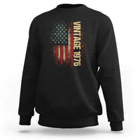 Vintage 1976 Distressed American Flag Sweatshirt Patriotic 50th Birthday Graphic