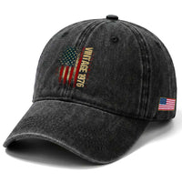 Vintage 1976 Distressed American Flag Washed Cotton Baseball Cap Patriotic 50th Birthday Graphic