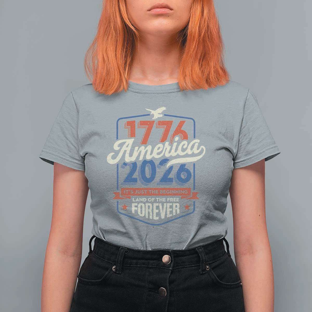 America 250th Anniversary 1776 to 2026 T Shirt For Women Land Of The Free Patriotic Gift