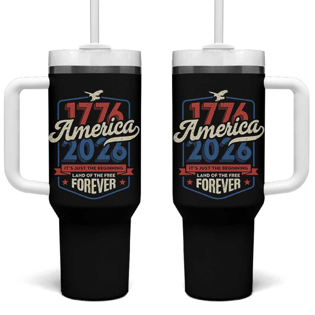 America 250th Anniversary 1776 to 2026 Tumbler With Handle Land Of The Free Patriotic Gift