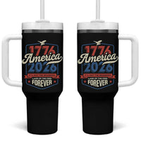 America 250th Anniversary 1776 to 2026 Tumbler With Handle Land Of The Free Patriotic Gift