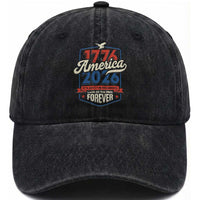 America 250th Anniversary 1776 to 2026 Washed Cotton Baseball Cap Land Of The Free Patriotic Gift